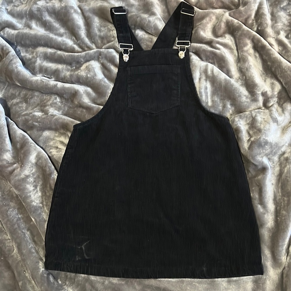 Forever 21 Black Corduroy Overall Dress